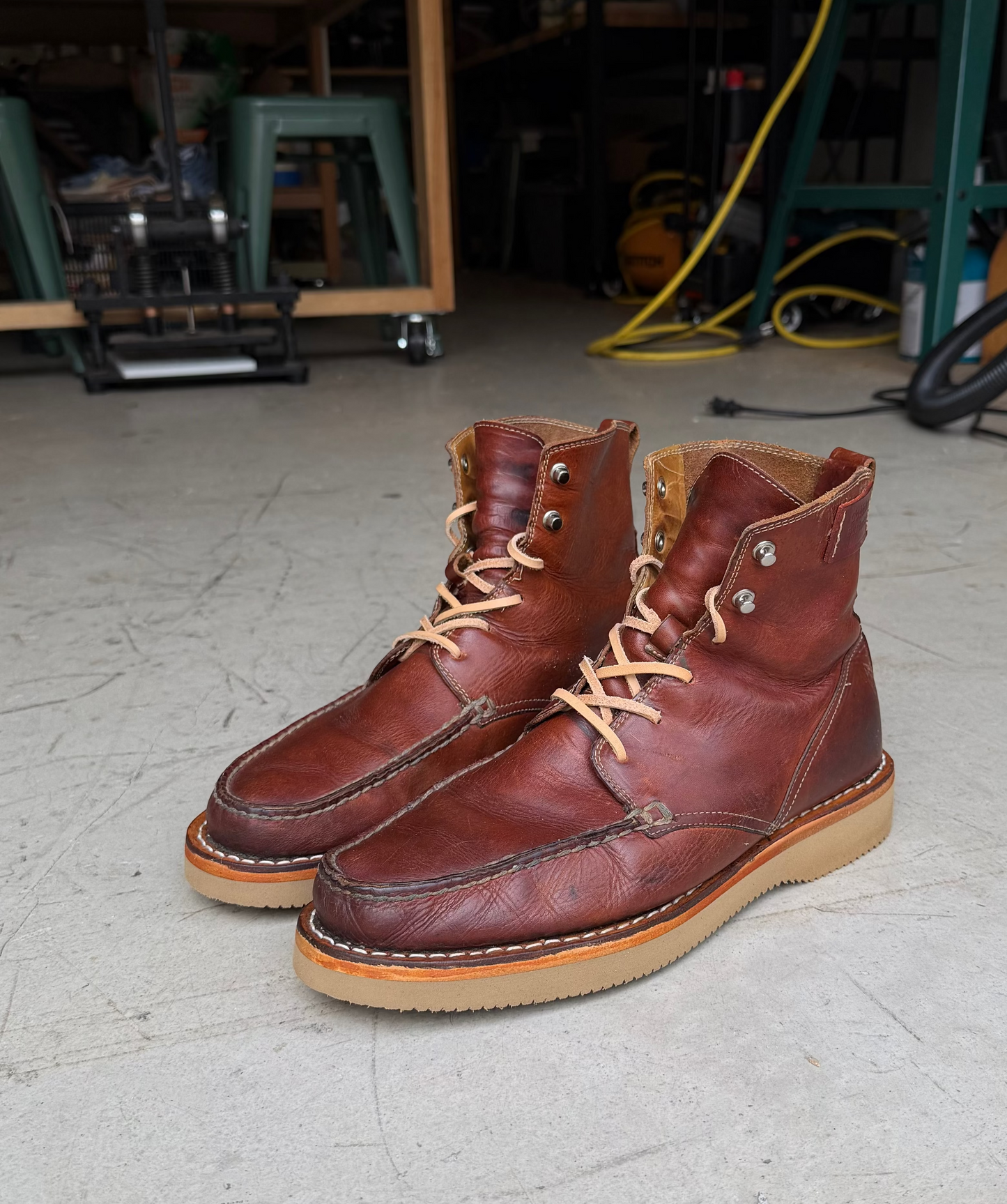 Resoling with Vibram + Leather Midsole + Hand stitching