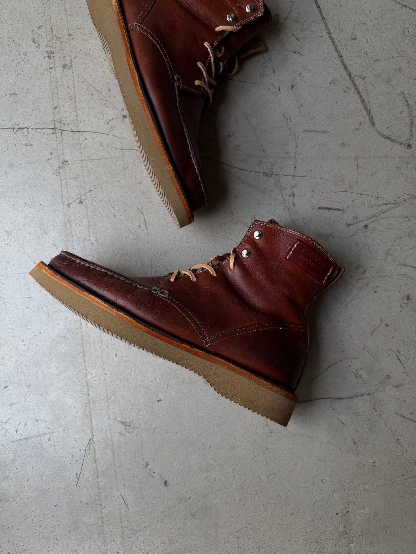 Resoling with Vibram + Leather Midsole + Hand stitching
